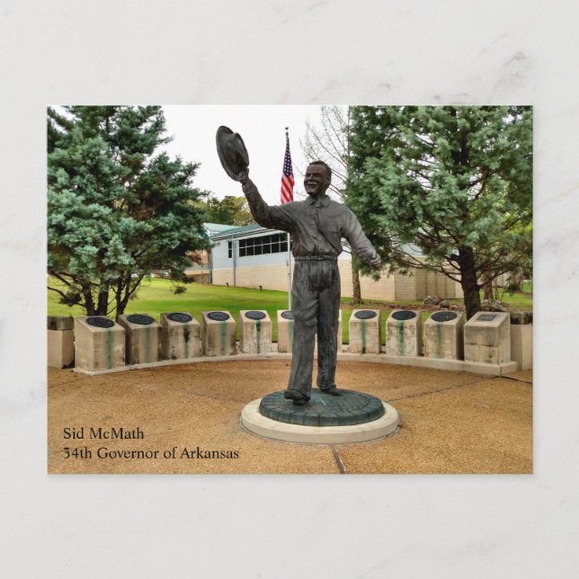 Postal Estatua del gobernador de Arkansas Sid McMath (Anverso)