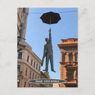 Postal Estatua del hombre del paraguas, Praga, República
