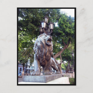 Postal estatua del león de havana