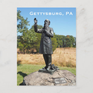 Postal Estatua del padre William Corby en Gettysburg PA