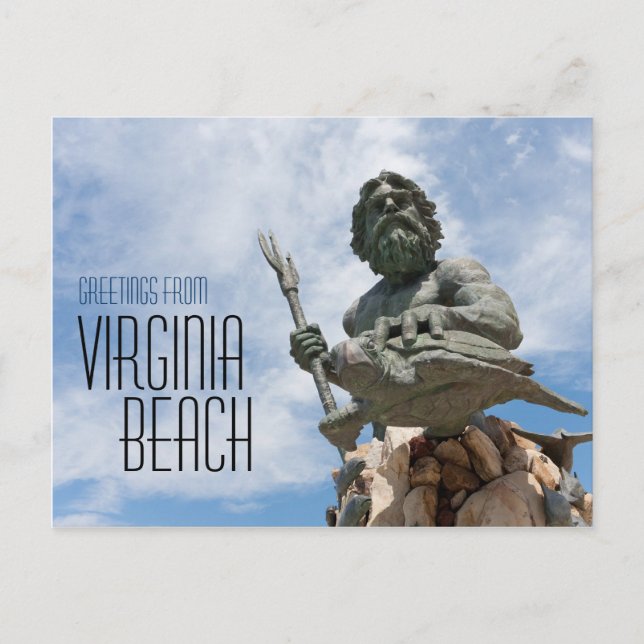 Postal Estatua del Rey Neptuno de Virginia Beach (Anverso)