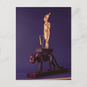 Postal Estatua del rey sobre un leopardo