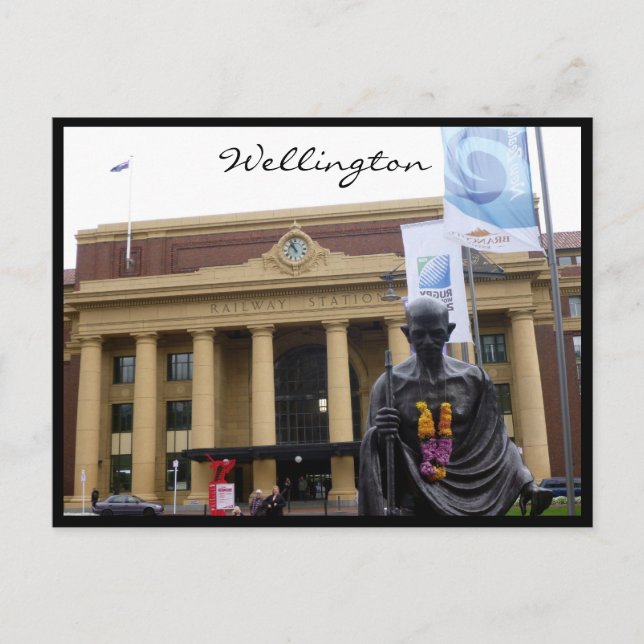 Postal estatua del tren de wellington (Anverso)