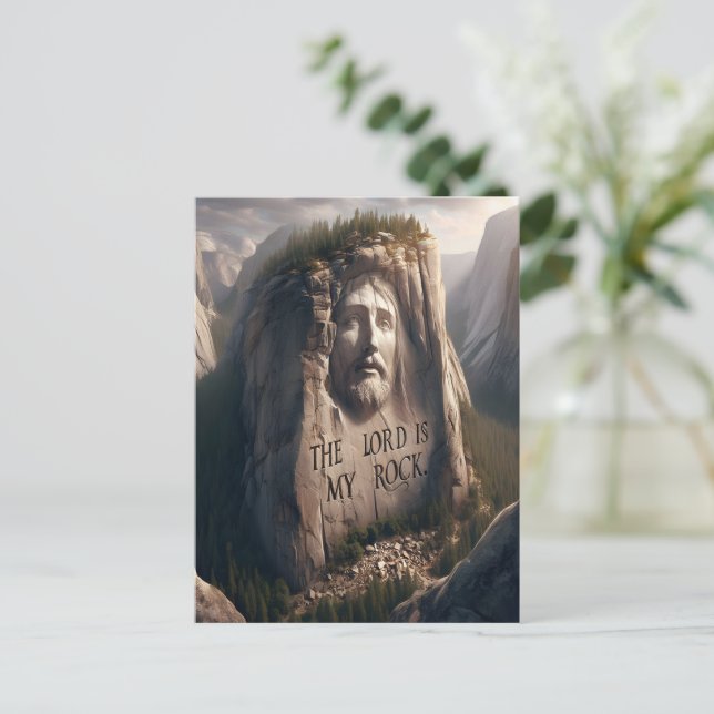 Postal Estatua Divina: El Señor Es Mi Roca (Anverso de pie)