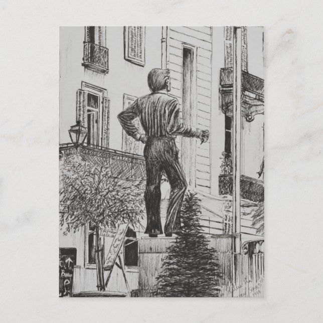 Postal Estatua en Cannet 2014 (Anverso)