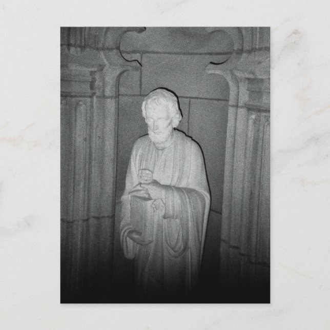 Postal Estatua en una foto encontrada (Anverso)