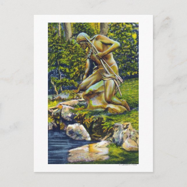 Postal Estatua india del Parque Estatal (Anverso)