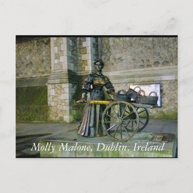 Postal Estatua Molly Malone, Dublín Irlanda (Anverso)