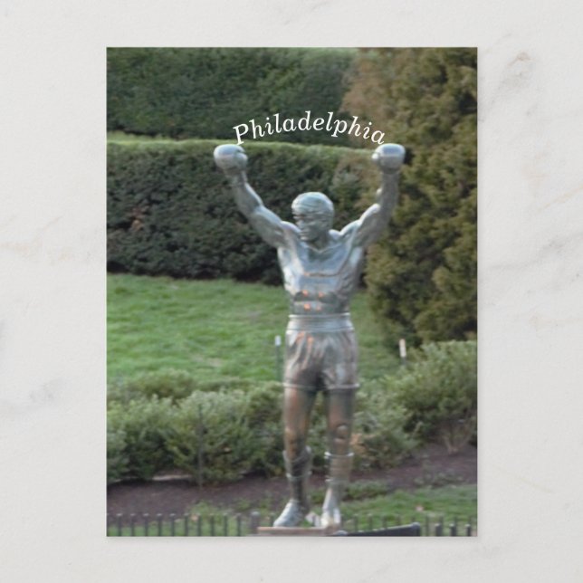 Postal Estatua rocosa de Filadelfia (Anverso)