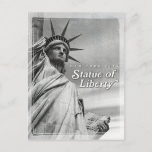 Postal estatua vintage de la libertad