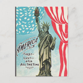 Postal Estatua Vintage De Liberty America Primera Postcar