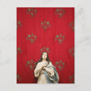 Postal Estatua virgen en una iglesia de Spaccanapoli, Náp