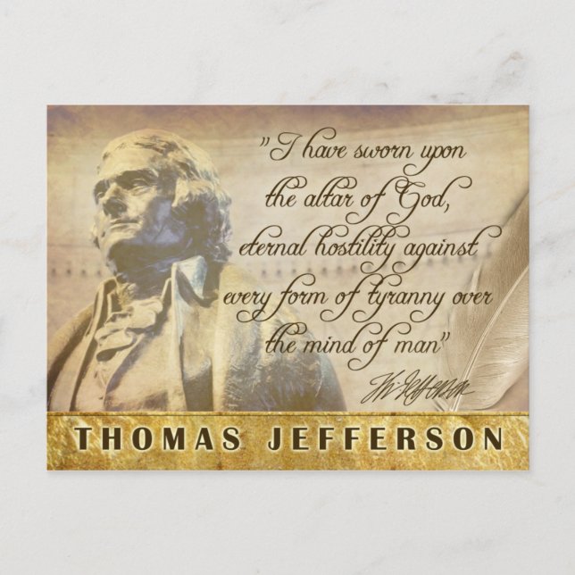Postal Estatua y cita de Thomas Jefferson (Anverso)