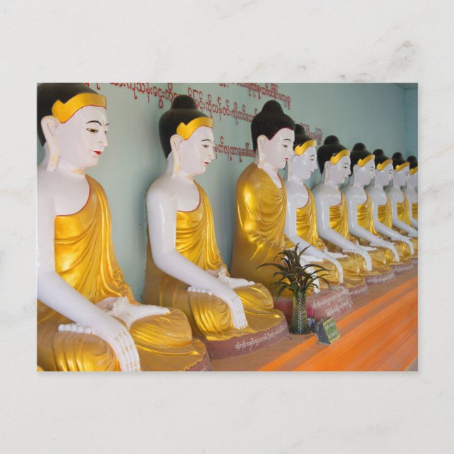 Postal Estatuas budistas en Umin Thounzeh (Anverso)
