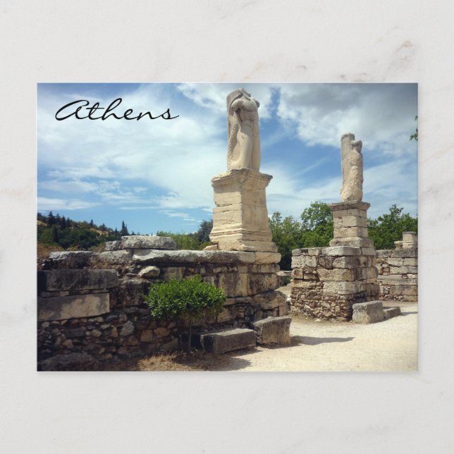 Postal estatuas de agora (Anverso)