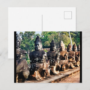 Postal Estatuas de Dios de Angkor Thom