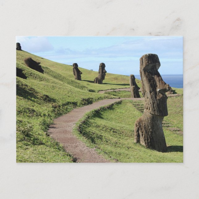 Postal Estatuas de Isla de Pascua en Hill (Anverso)