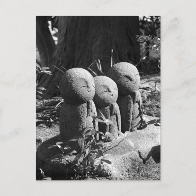 Postal Estatuas de Jizo, Templo del Caso: Kamakura, Postc (Anverso)