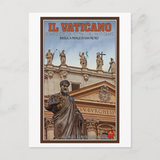 Postal Estatuas de la Ciudad del Vaticano (Anverso)