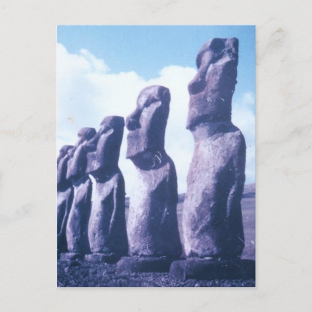 Postal Estatuas de la Isla de Pascua (Anverso)