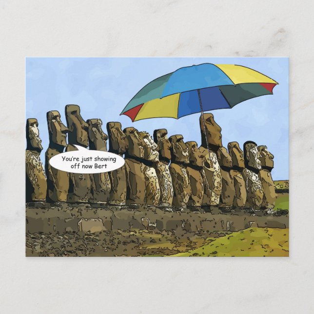 Postal Estatuas de la Isla de Pascua (Anverso)