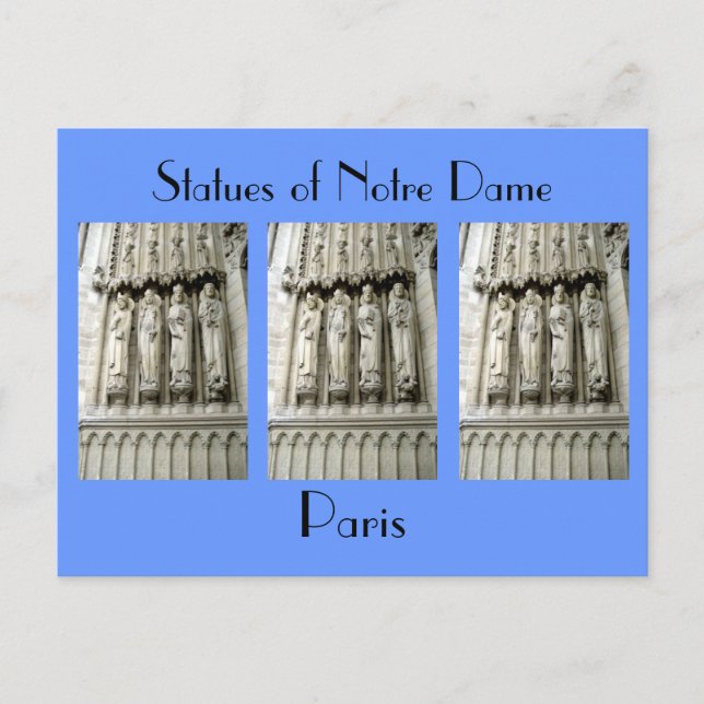 Postal Estatuas de Notre Dame (Anverso)
