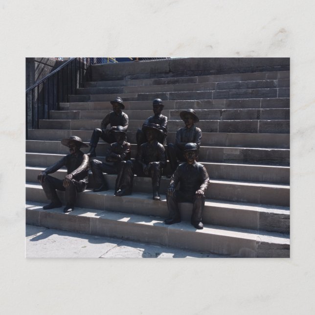 Postal Estatuas de Trabajadores del Canal de Erie (Anverso)