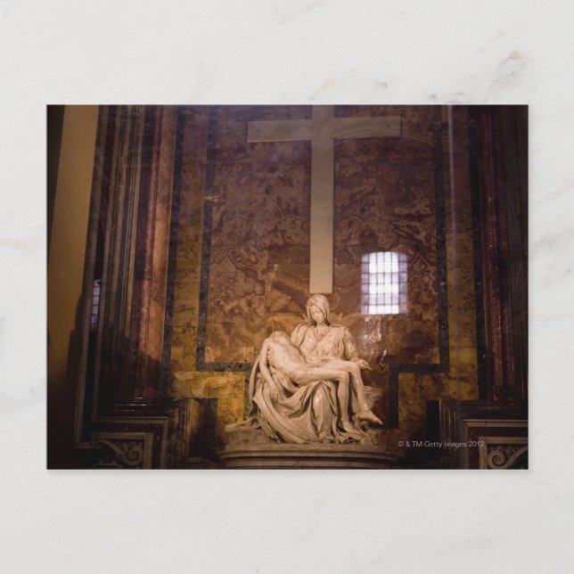 Postal Estatuas, El Vaticano, Roma, Italia (Anverso)