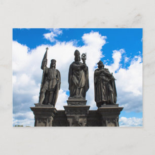 Postal Estatuas en el Puente Carlos