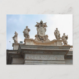Postal Estatuas en la plaza de San Pedro en la Ciudad del