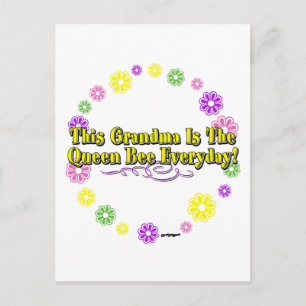 Postal Este Abuela Es La Reina Abeja Flor Diario Anillo