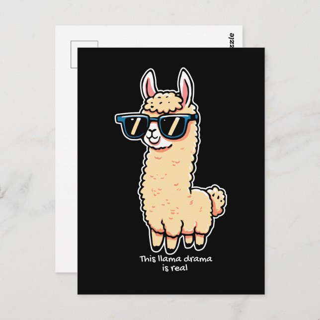 Postal Este drama de Llama es una verdadera pose peculiar (Anverso / Reverso)
