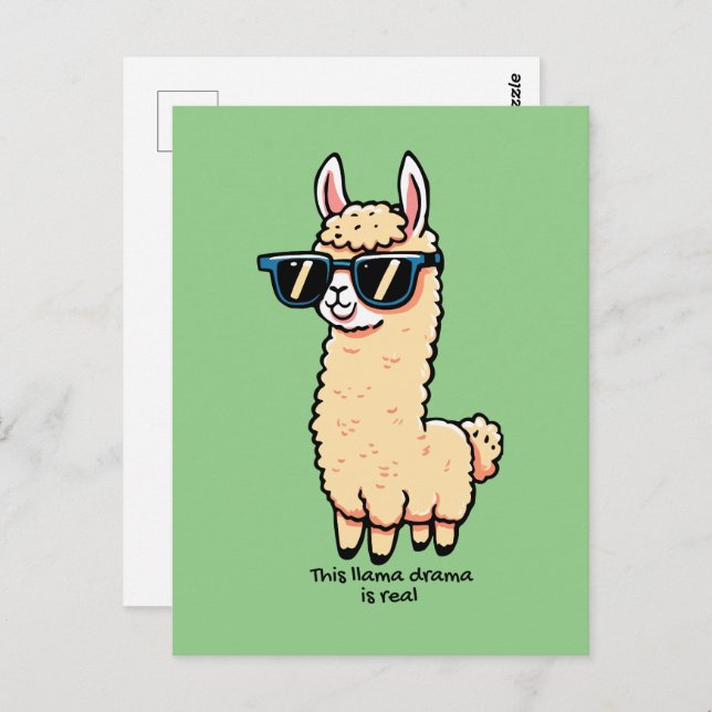 Postal Este drama de Llama es una verdadera pose peculiar (Anverso / Reverso)
