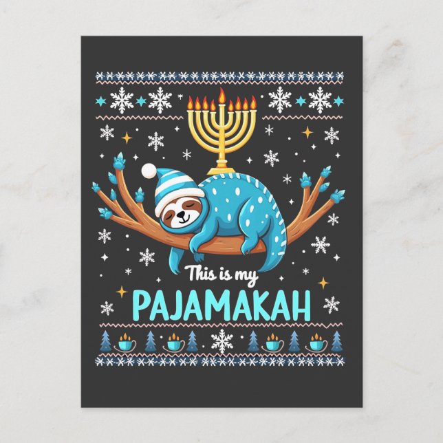 Postal Este es mi suéter feo de los judíos de Pajamakah (Anverso)