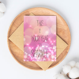 Postal Este es tu año para brillar - Cumpleaños Pink Boke