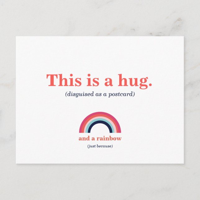 Postal Este es un abrazo moderno arco iris (Anverso)