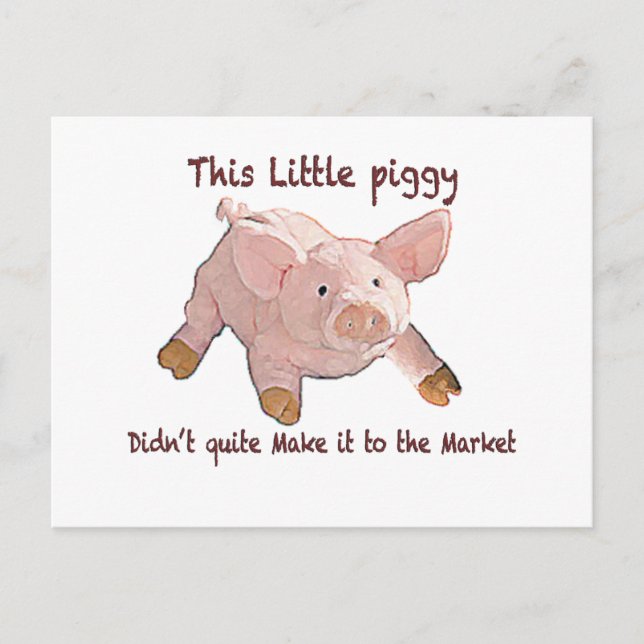 Postal Este pequeño cerdito no llegó a casa Notecard (Anverso)
