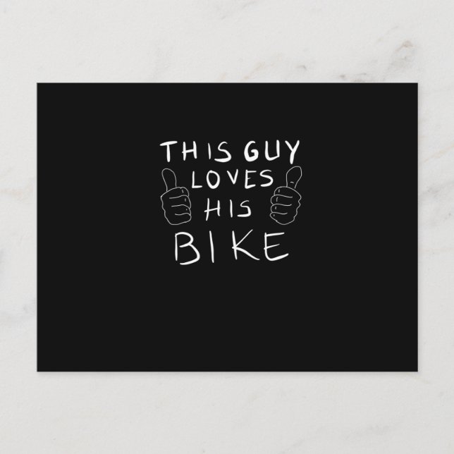 Postal Este tipo ama su bicicleta (Anverso)