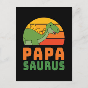 Postal Estegosaurio Papasaurio Día del Padre Dinosaurio