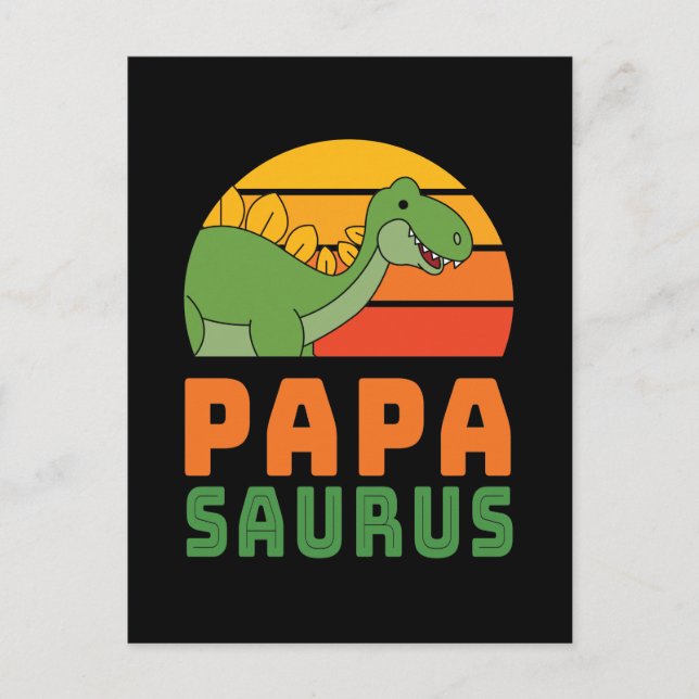 Postal Estegosaurio Papasaurio Día del Padre Dinosaurio (Anverso)
