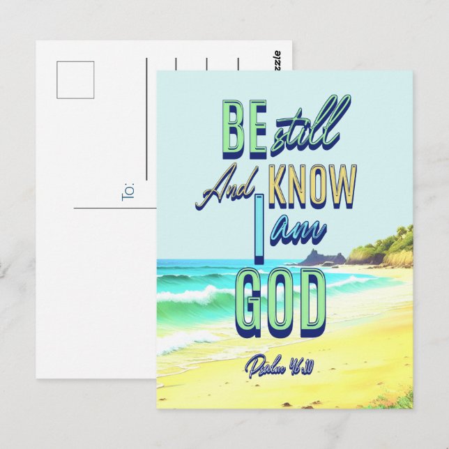 Postal Estén Quieto Y Sepan Que Yo Soy Dios (Anverso / Reverso)