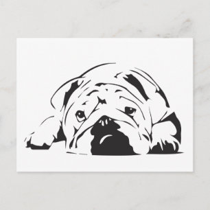 Postal Esténcil de Bulldog británico