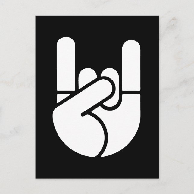 Postal Esténcil de mano de rock (Anverso)