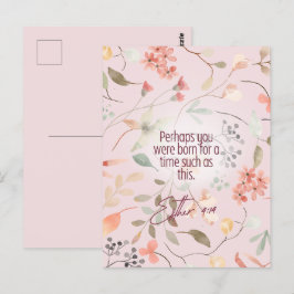 Postal Ester 4:14 Arte de versículos de la Biblia cristia