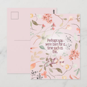 Postal Ester 4:14 Arte de versículos de la Biblia cristia