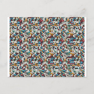 Postal Estereograma de la letra R Magic Eye - Sin sobre