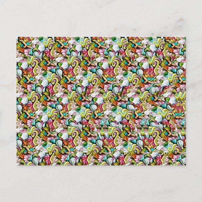 Postal Estereograma de Tiburón Oculto 3D Magic Eye - Sin  (Anverso)