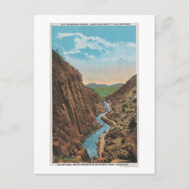 Postal Estes Park, CO - View of Big Thompson Canon (Anverso)