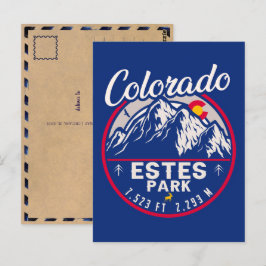 Postal Estes Park Colorado Mountains Retro Sunset Skiing