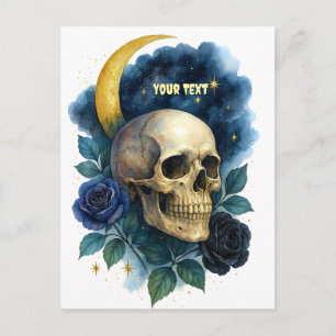 Postal Estética de bruja gótica floral Halloween espeluzn